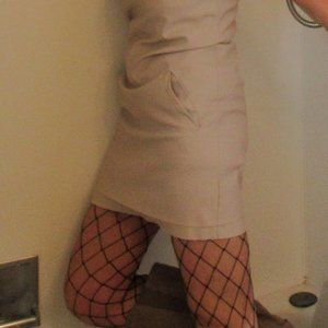 BB Dakota Grey Fitted Pleather Mini Dress, size XS